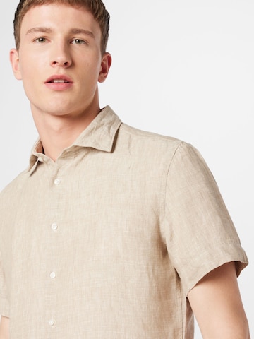 SEIDENSTICKER Regular fit Button Up Shirt in Beige