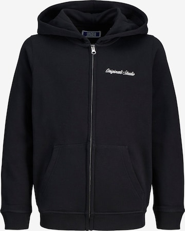 Jack & Jones Junior Sweatjacke 'Norrebro' in Schwarz: Vorderseite