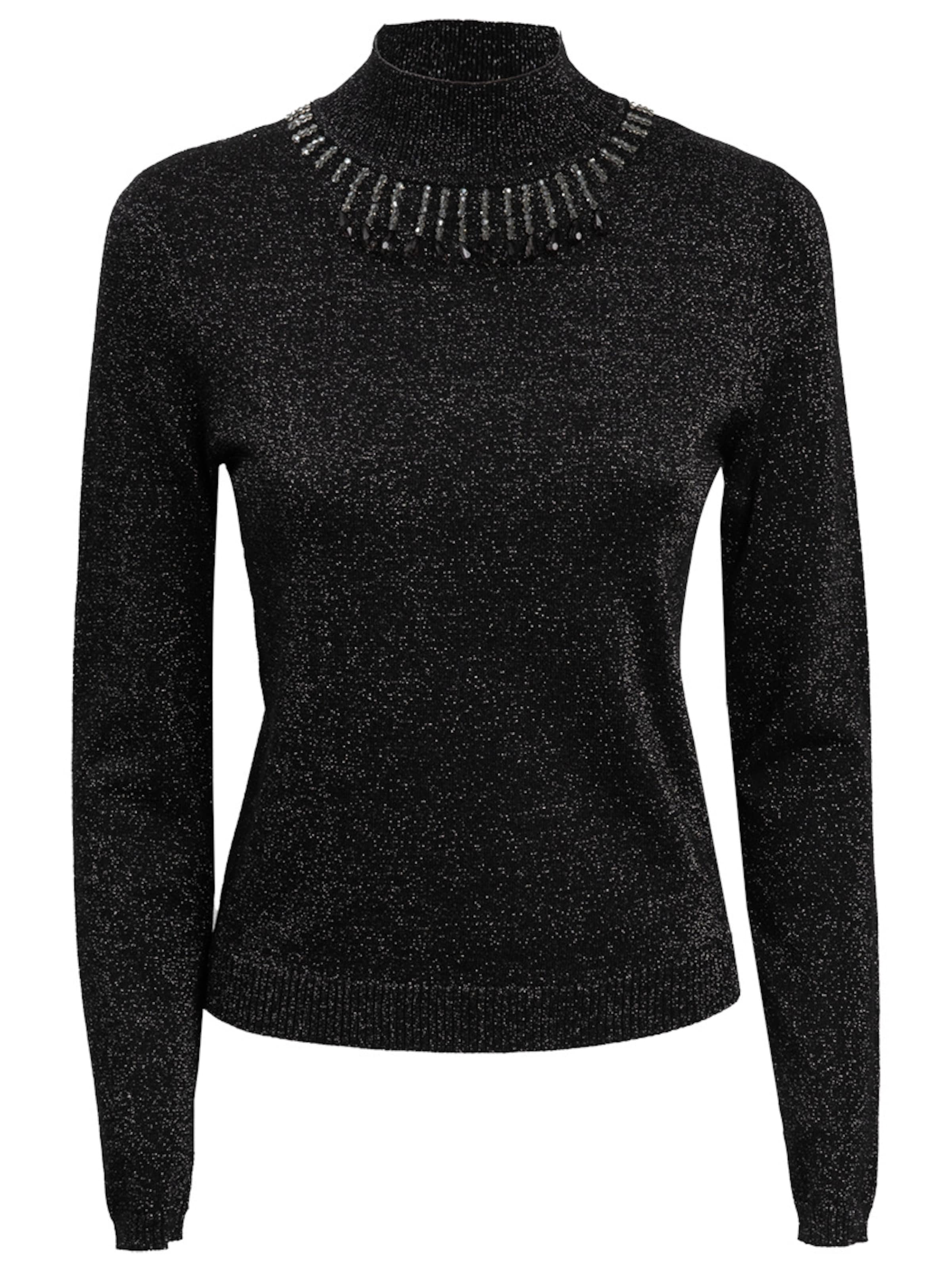 Influencer Pullover in Schwarz: Vorderseite