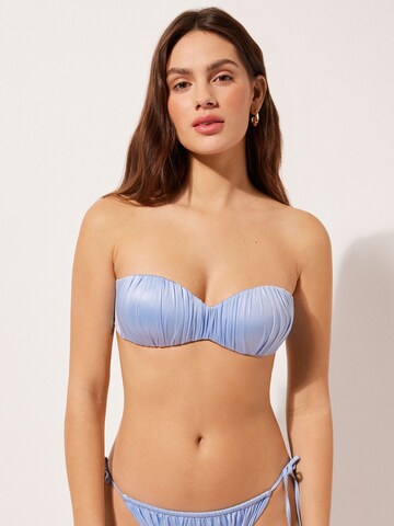 CALZEDONIA Bandeau Bikini Top in Blue: front