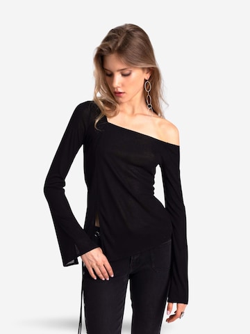 THE-ARE Sweater in Black: front