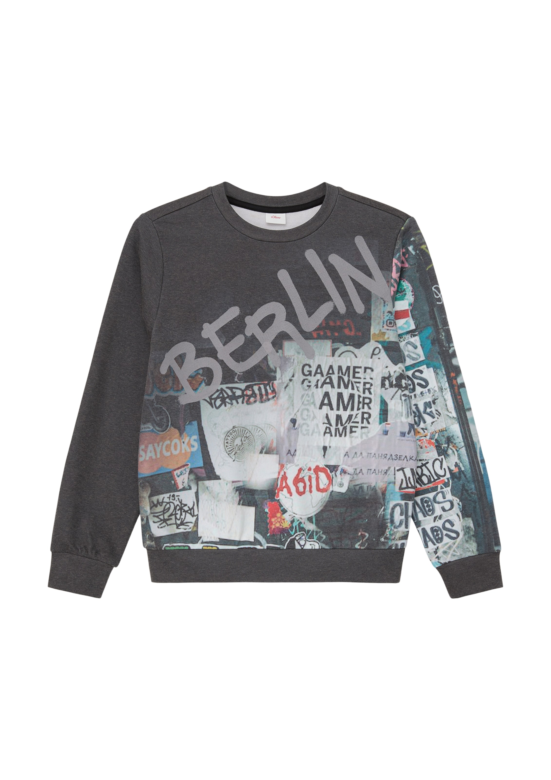 s.Oliver Sweatshirt in Grau: Vorderseite