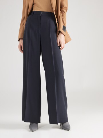 Wide Leg Pantalon à plis 'Tikela' BOSS en bleu : devant