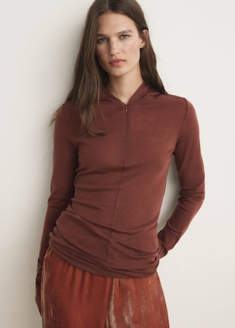 MANGO Shirt in Brown: front
