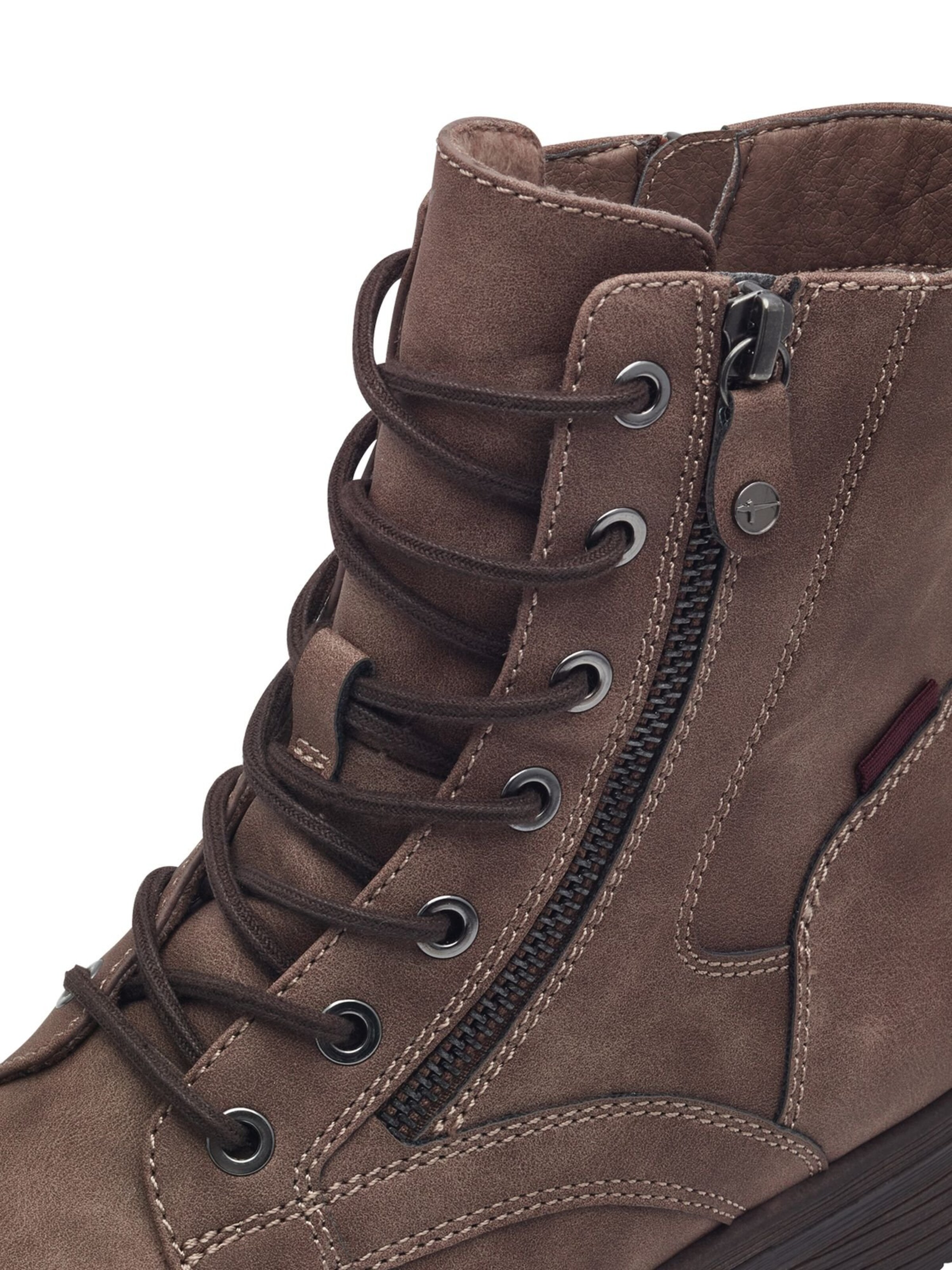 Tamaris Lace-Up Ankle Boots in Brown