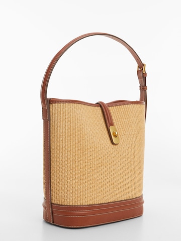 MANGO Shoulder Bag 'DAURA' in Brown: front