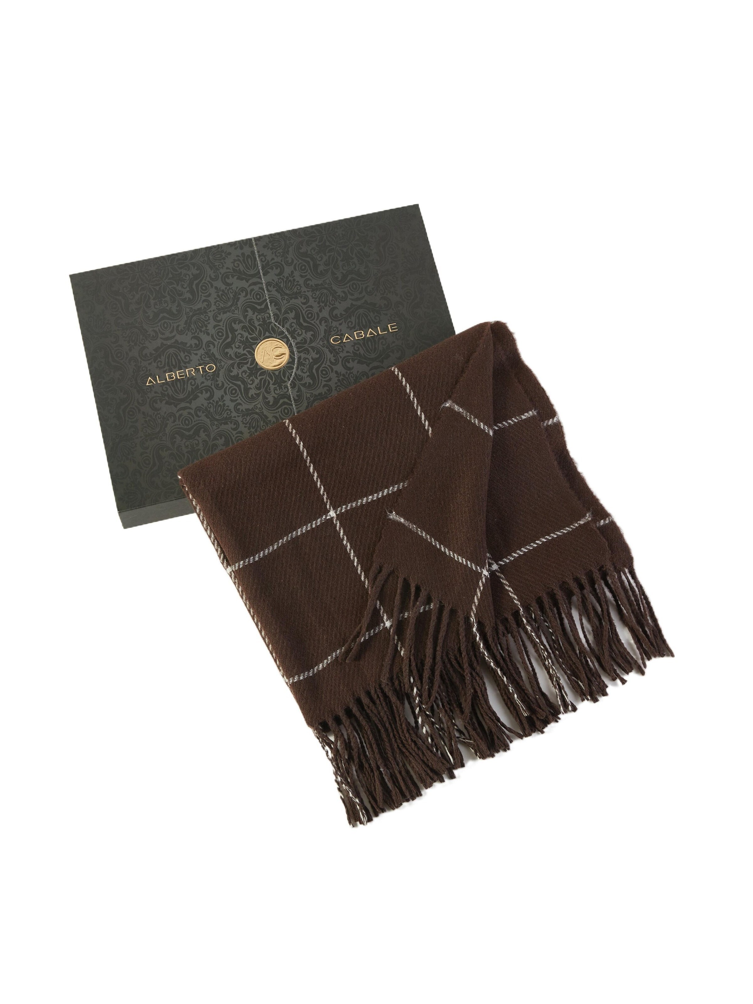 alberto cabale Scarf 'Line' in Brown