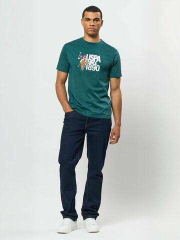 Coupe regular Chemise ' UMDamir ' U.S. POLO ASSN. en vert