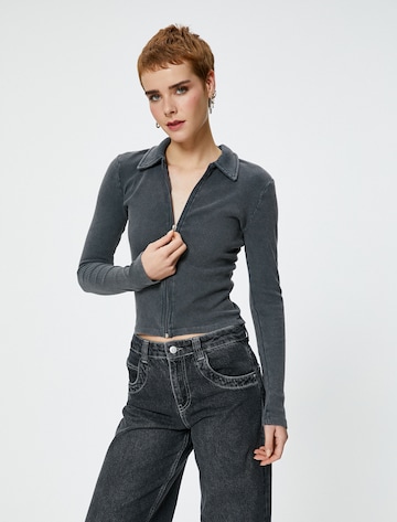 Koton Knit Cardigan in Grey: front
