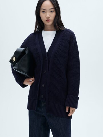 MANGO Gebreid vest 'Soto' in Blauw: voorkant