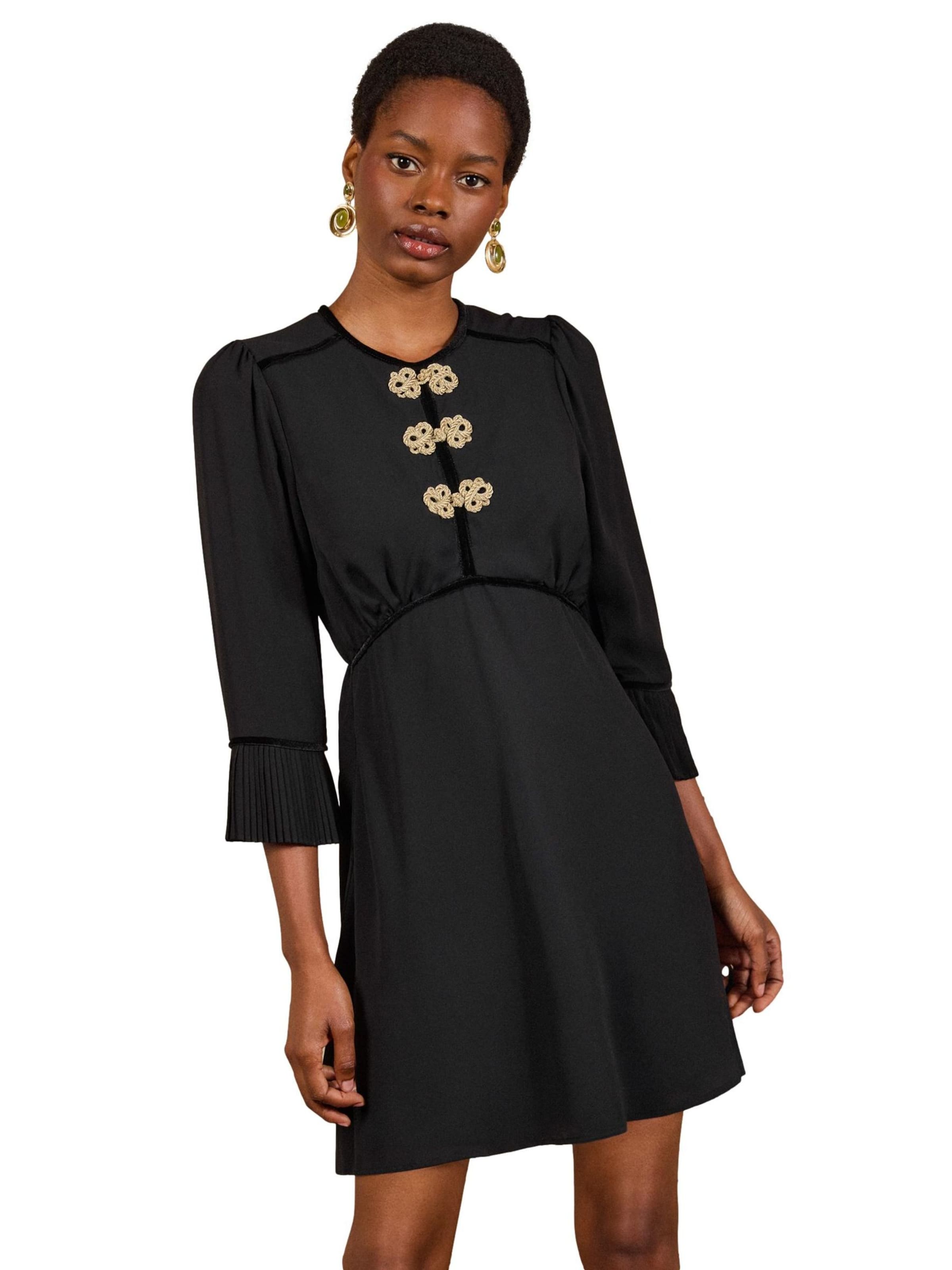 love & roses - Vestido en negro: frente