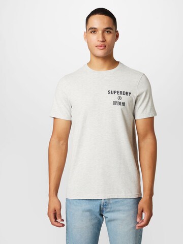 T-Shirt 'Vintage Corporate' Superdry en gris : devant