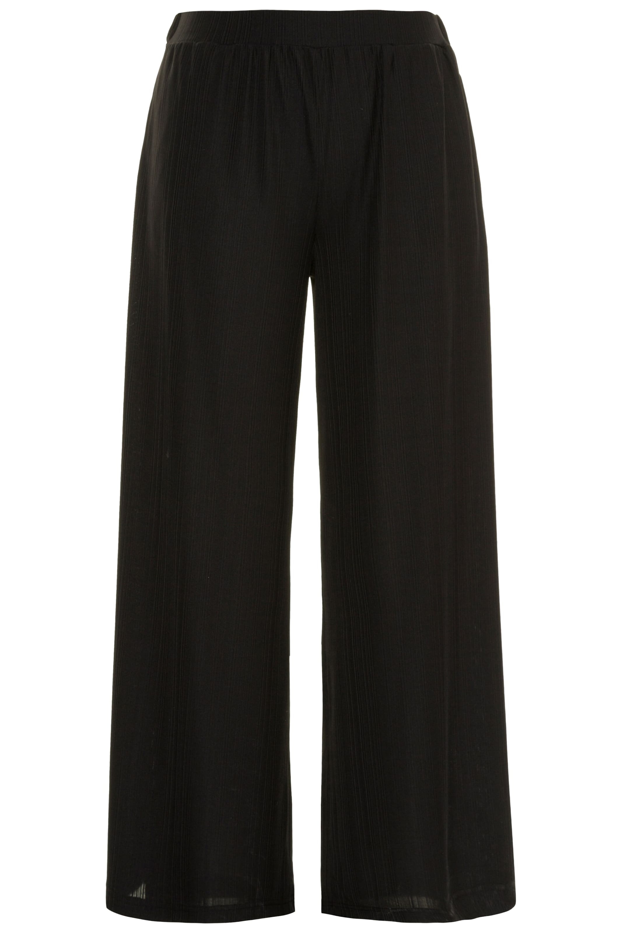 Ulla Popken Wide leg Broek in Zwart: voorkant