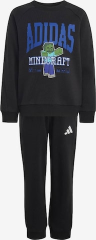 ADIDAS SPORTSWEAR Trainingspak 'Adidas x Minecraft' in Zwart: voorkant