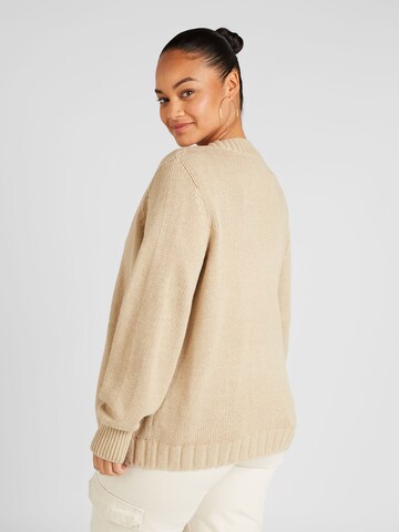 ONLY Carmakoma Knit cardigan 'MILLE' in Beige