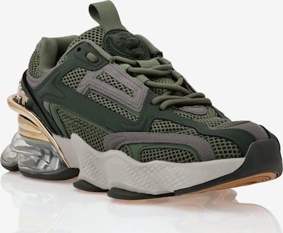 Plein Sport Sapatilhas baixas 'Tiger Thunder Mix' em ouro / cinzento escuro / oliveira / verde escuro, Vista do artigo