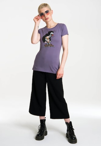 LOGOSHIRT T-Shirt 'Der kleine Maulwurf' in Lila