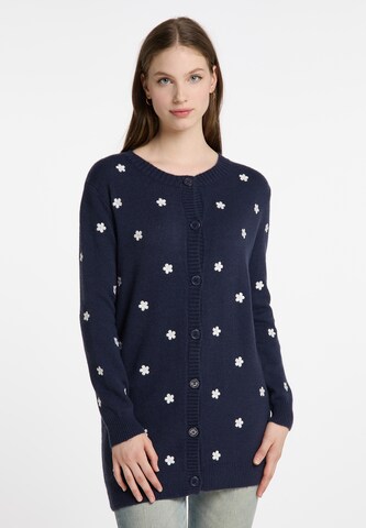 Cardigan 'Idem' DreiMaster Vintage en bleu : devant