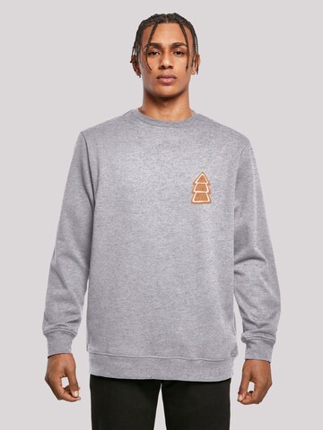 F4NT4STIC Sweatshirt 'Gingerbread Lebkuchen Tree' in Grey: front