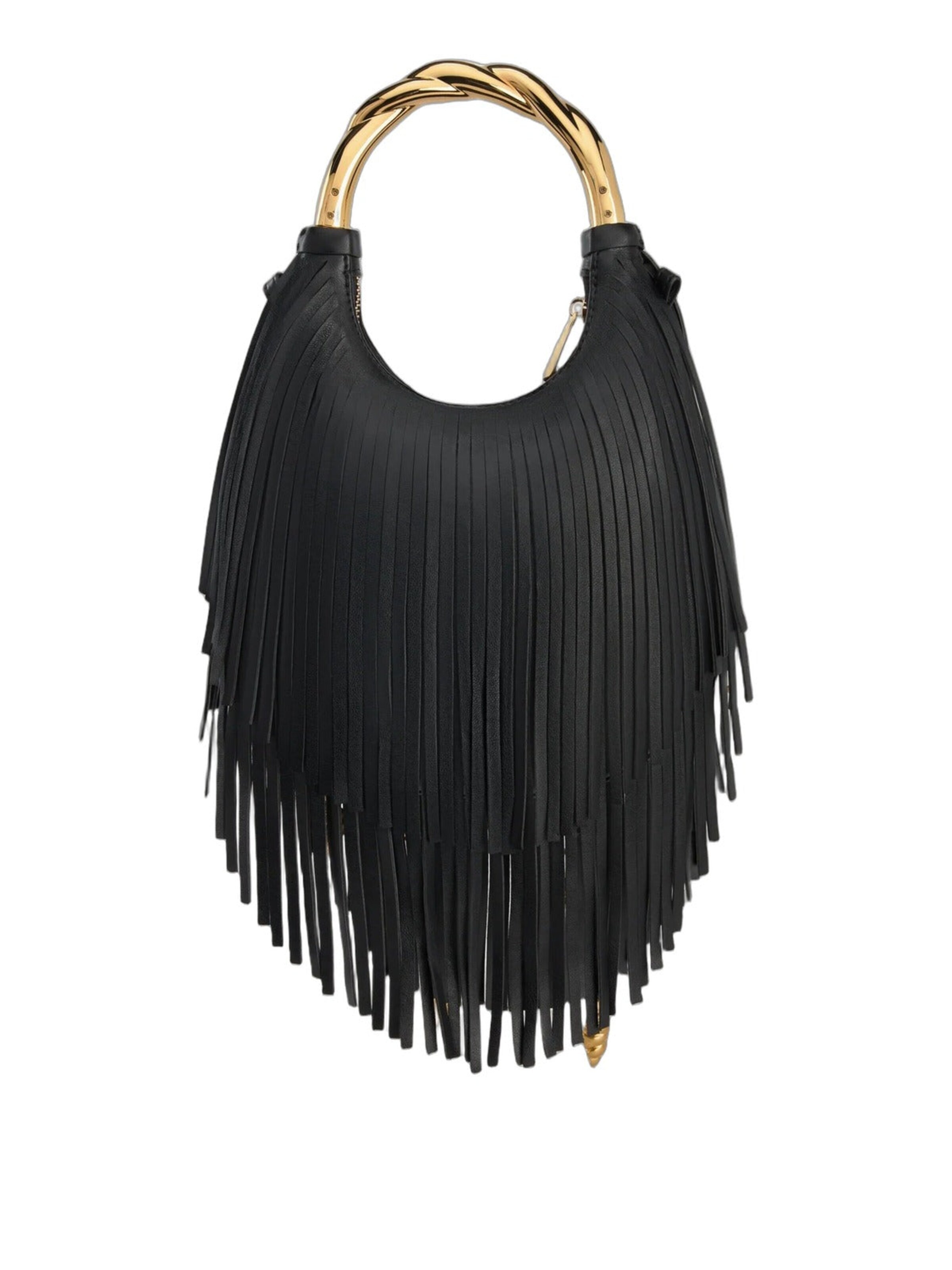JW PEI Handväska 'JW PEI Sac À Main Chloe Poignée Métallique Frangée Black' i svart