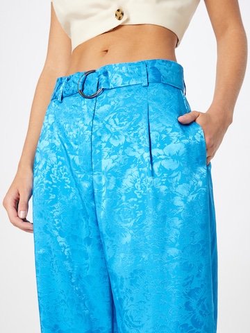 Y.A.S Regular Pleat-Front Pants 'Retrieve' in Blue