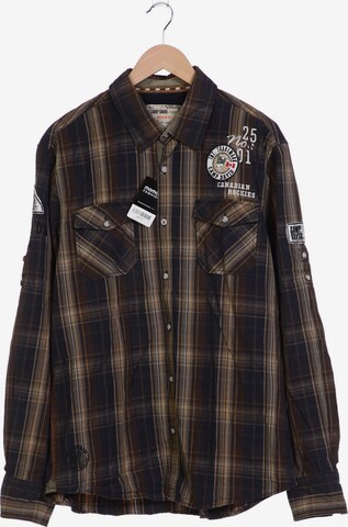 CAMP DAVID Button Up Shirt in XXL in Brown: front