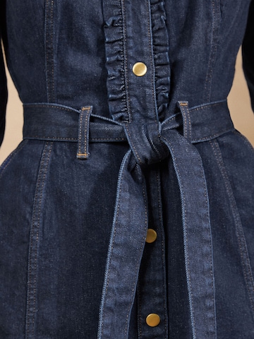 Robe-chemise love & roses en bleu