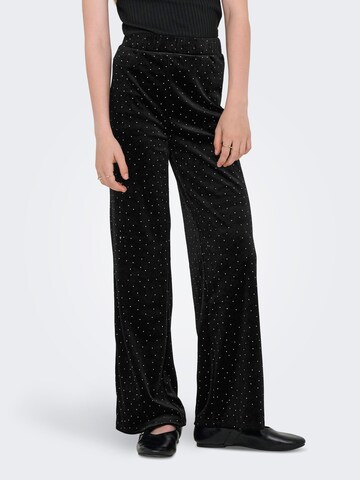 ONLY GIRLS Wide leg Pants 'KOGVella' in Black: front