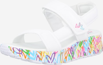 SKECHERS Sandalen 'UNO LITE SANDAL-SUNNY LOVE' in Wit: voorkant