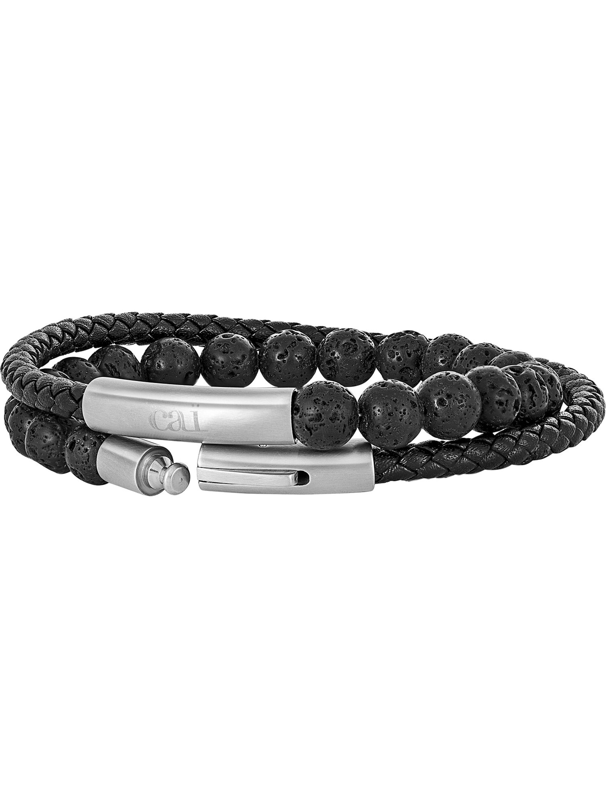 Bracelet caï en noir : devant