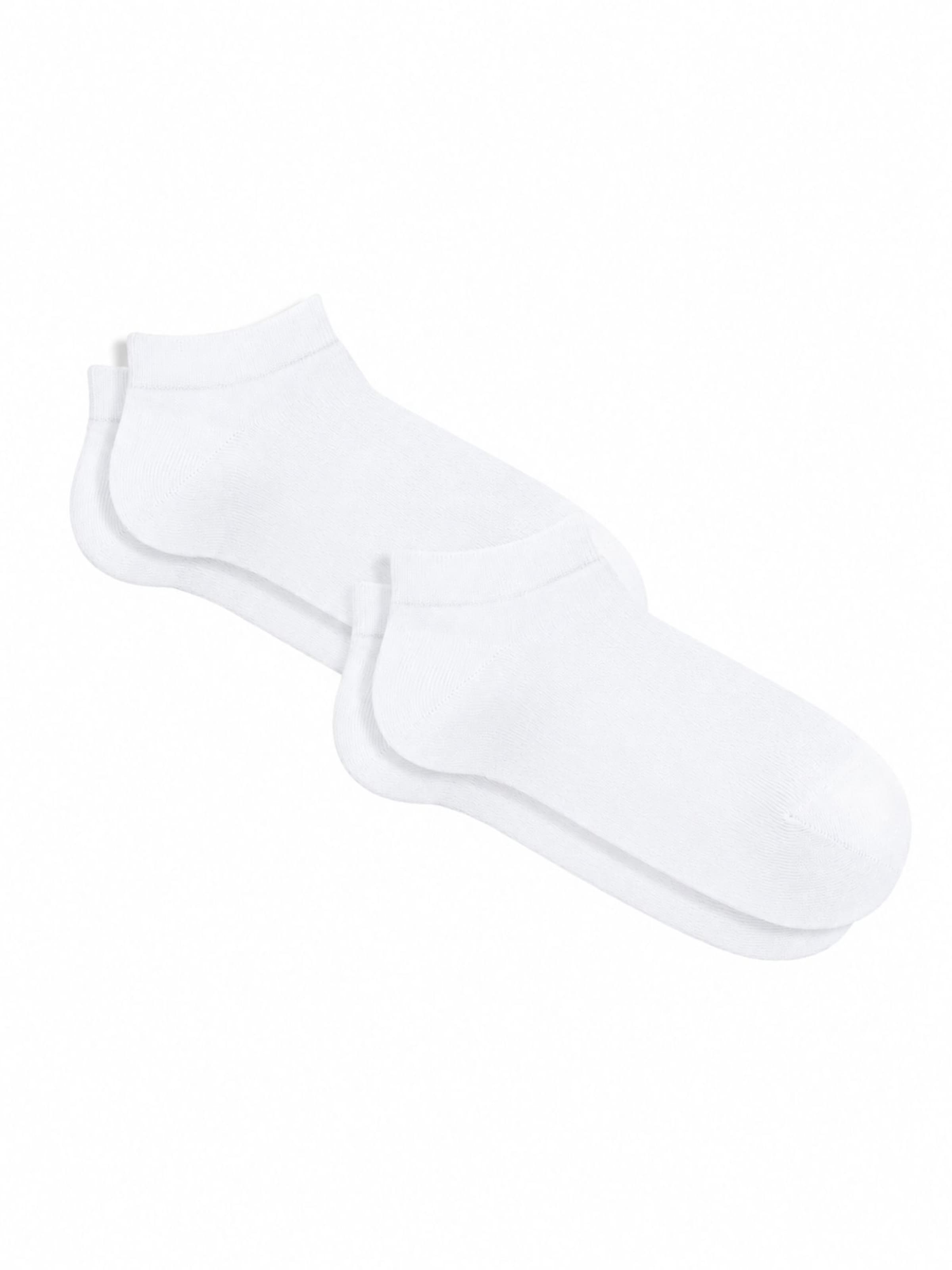 Albero Natur Füßlinge 'Bio-Baumwoll-Sneakersocken Unisex - 2er Pack'‌‌‌‌‌‌‌‌‌ in Weiß: Vorderseite