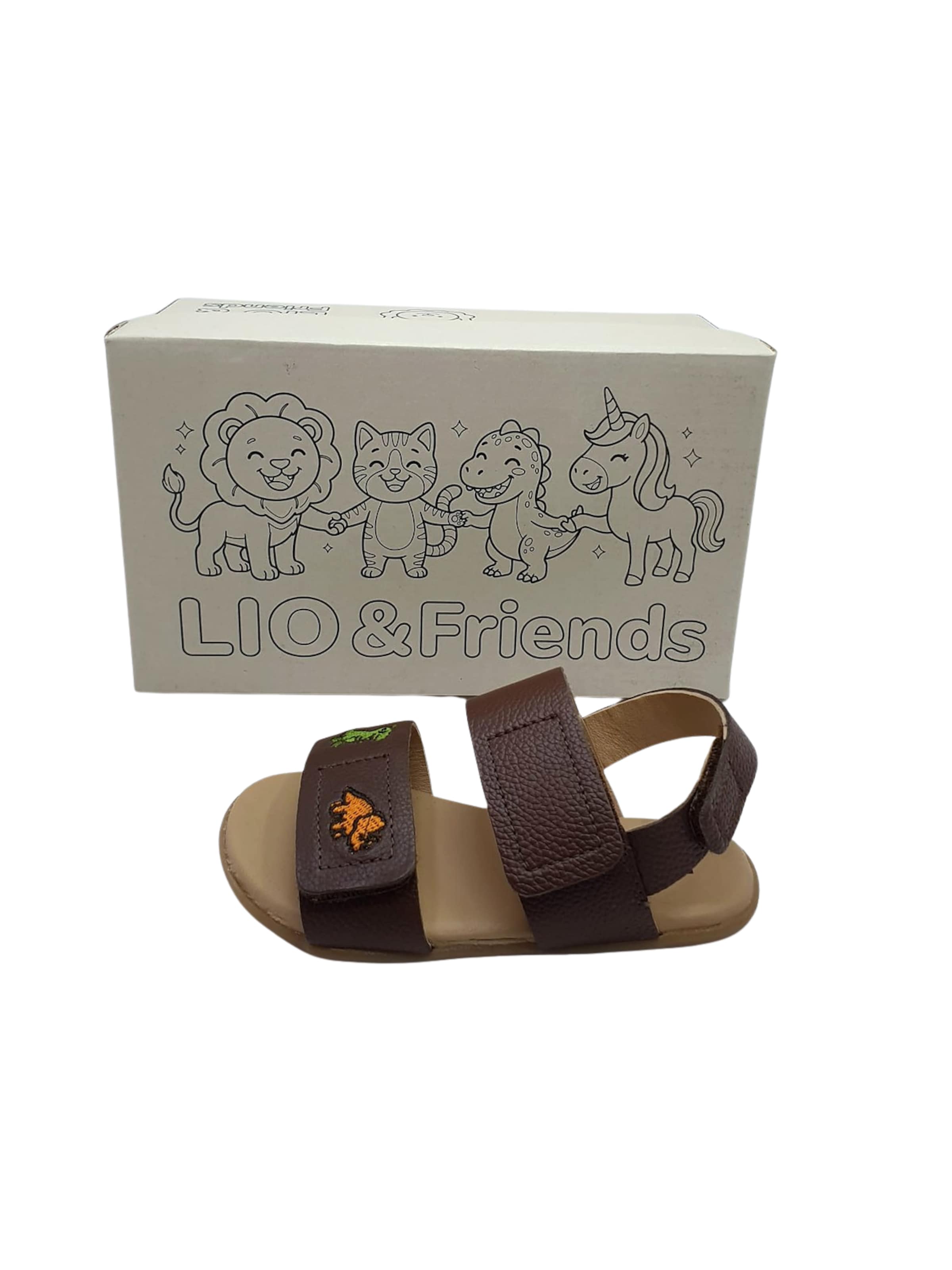 LIO&Friends Sandal 'LIO&friends - Kindersandale - Jungen - Barfußsandale - braun' i brun