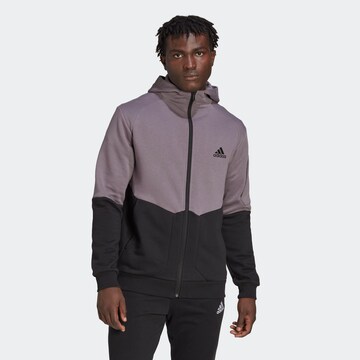 ADIDAS SPORTSWEAR Sportsweatjacke 'Essentials For Gameday Fleece ' in Grau: predná strana