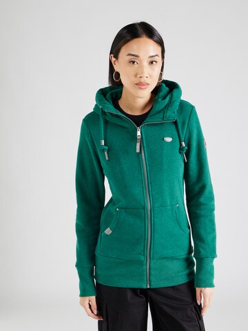 Ragwear Zip-Up Hoodie 'Neska' in Green: front