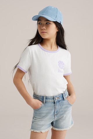 balts WE Fashion T-Krekls: no priekšpuses