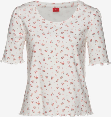 s.Oliver Pajama Shirt in White: front