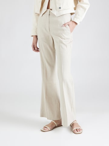 FIVEUNITS Flared Pleated Pants 'Olivia' in Beige: front