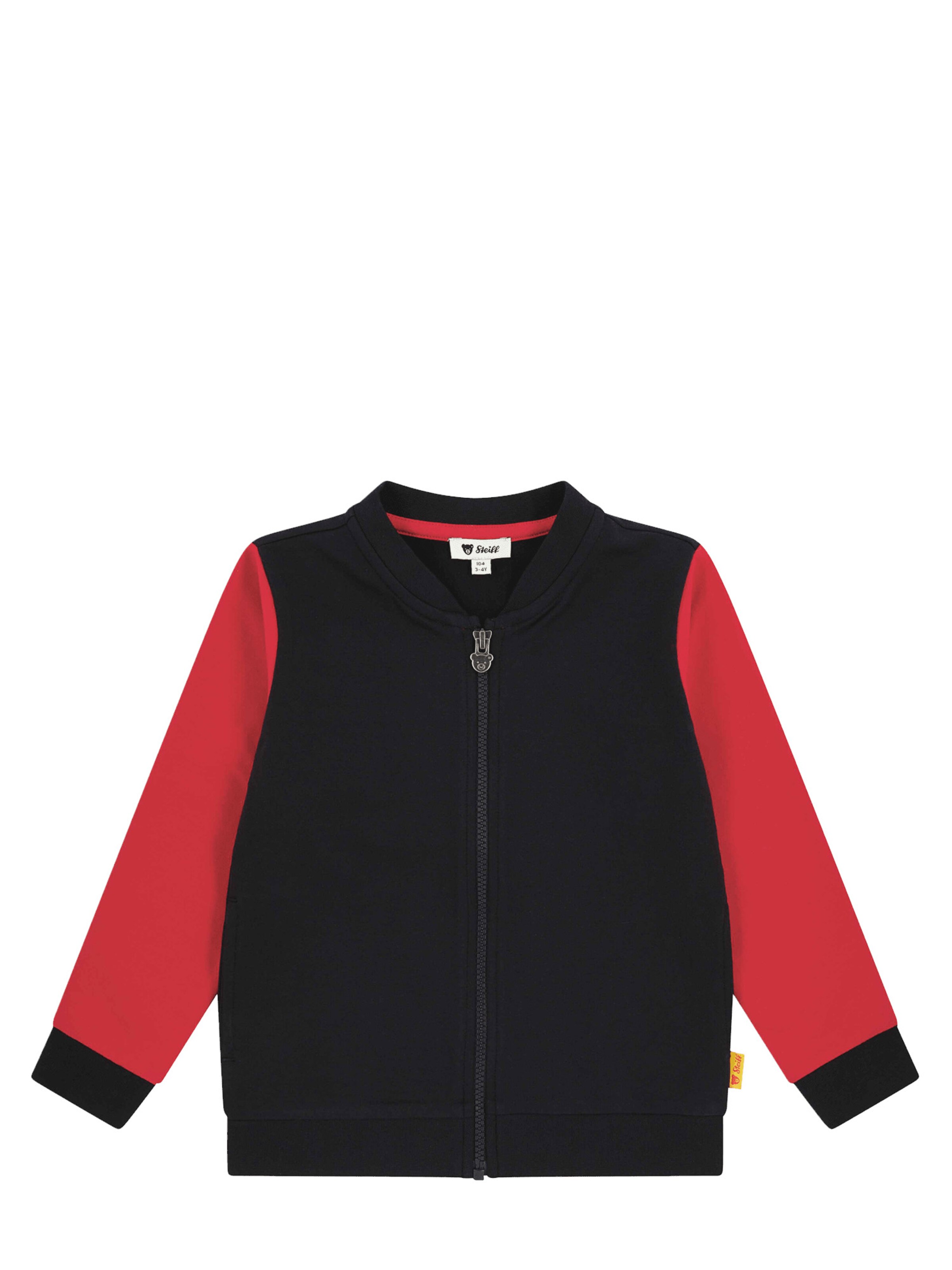 FC BAYERN MÜNCHEN Athletic Zip-Up Hoodie 'Fc Bayern X Steiff' in Black: front