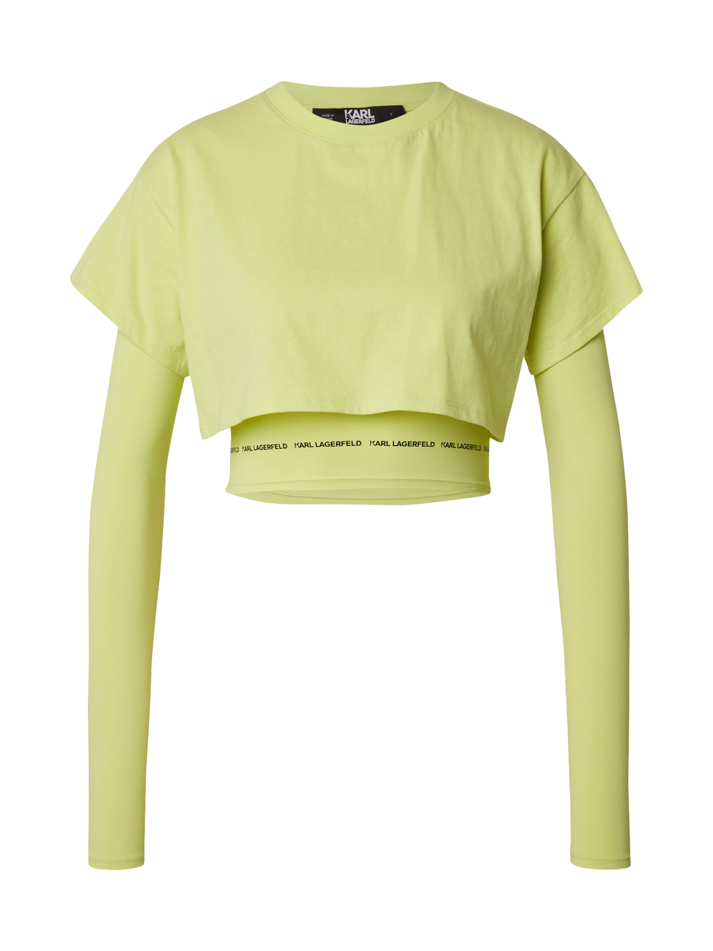 Karl Lagerfeld Μπλουζάκι σε ανοικτό πράσινο / μαύρο, Άποψη προϊόντος