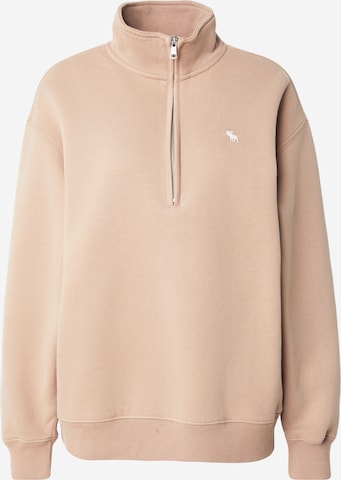 Abercrombie & Fitch Суичър в кафяво: отпред