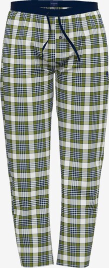 Pantaloni de pijama TOM TAILOR pe bleumarin / verde stuf / alb, Vizualizare produs