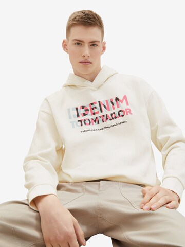 TOM TAILOR DENIM Sweatshirt in White