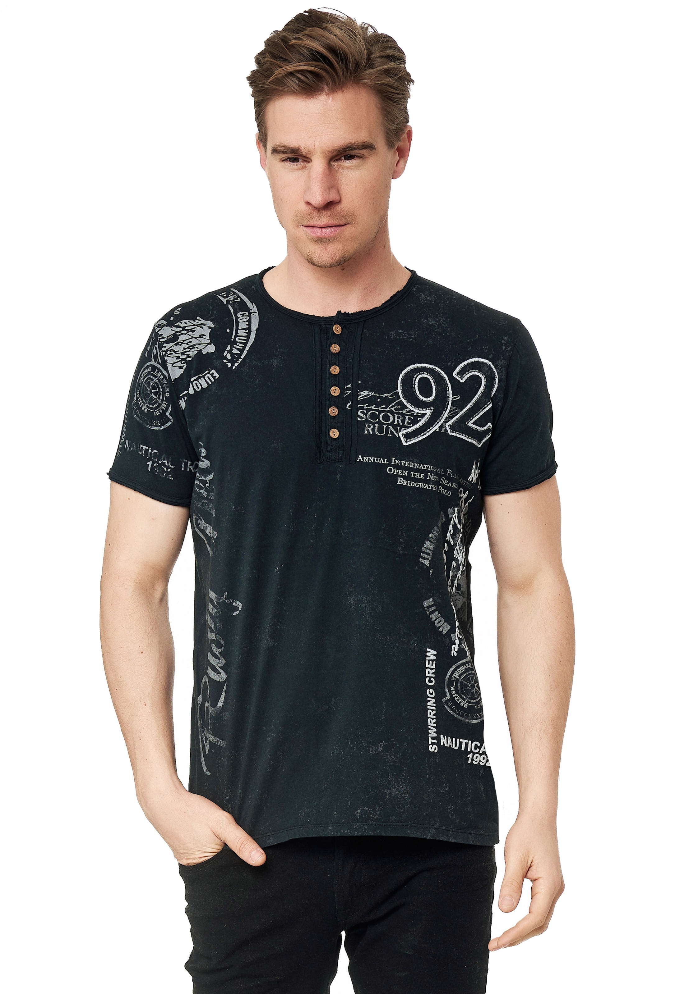 Rusty Neal Shirt in Zwart: voorkant