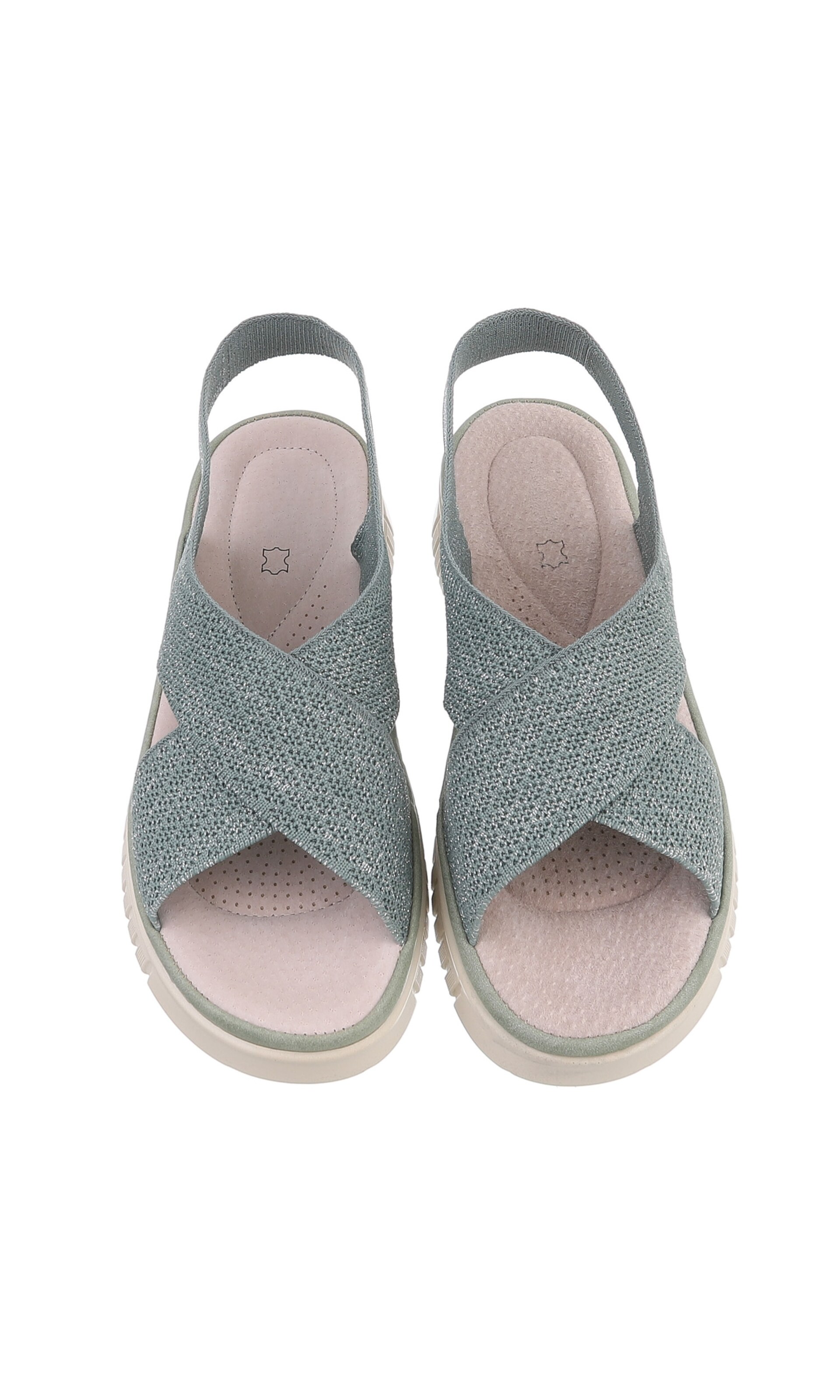Ital-Design Strap Sandals in Green