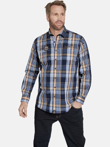 Jan Vanderstorm Comfort fit Button Up Shirt ' Jirka ' in Blue: front