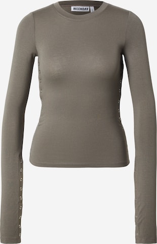WEEKDAY Тениска 'Mina' в сиво: отпред