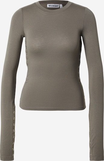 Marškinėliai 'Mina' iš WEEKDAY, spalva – purvo spalva, Prekių apžvalga