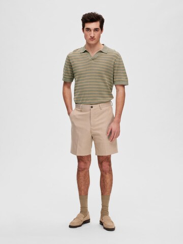 SELECTED HOMME regular Lærredsbukser 'ADAM' i beige