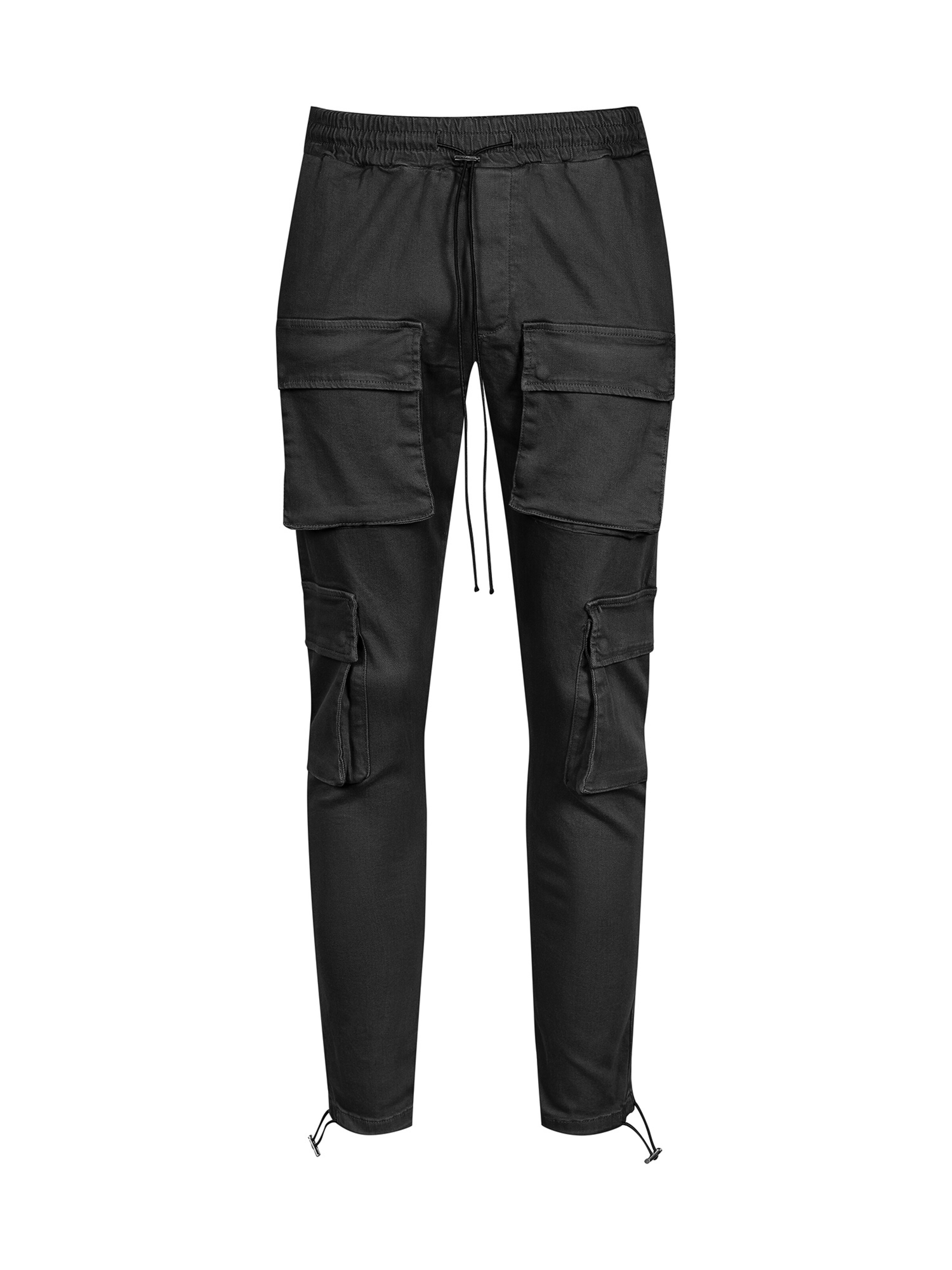 2Y Premium Regular Cargohose 'ELIAS' in Schwarz: Vorderseite