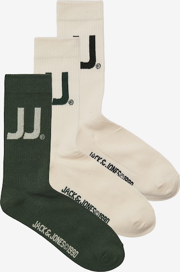 JACK & JONES Sukat 'JACKAI' värissä kerma / tummanvihreä / musta, Tuotenäkymä